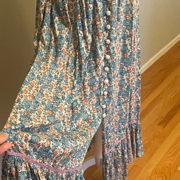Free People Floral Blue and Pink Maxi Dress - Picture 8 of 11